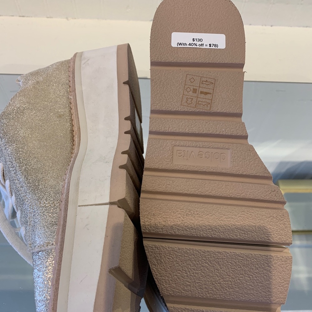Dolce Vita platform sneakers in crackled, muted gold color. Brand new in box. - Picture 6 of 6